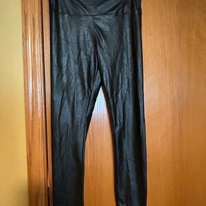 NWT David Lerner black legging large faux leather look from  NNeiman Marcus